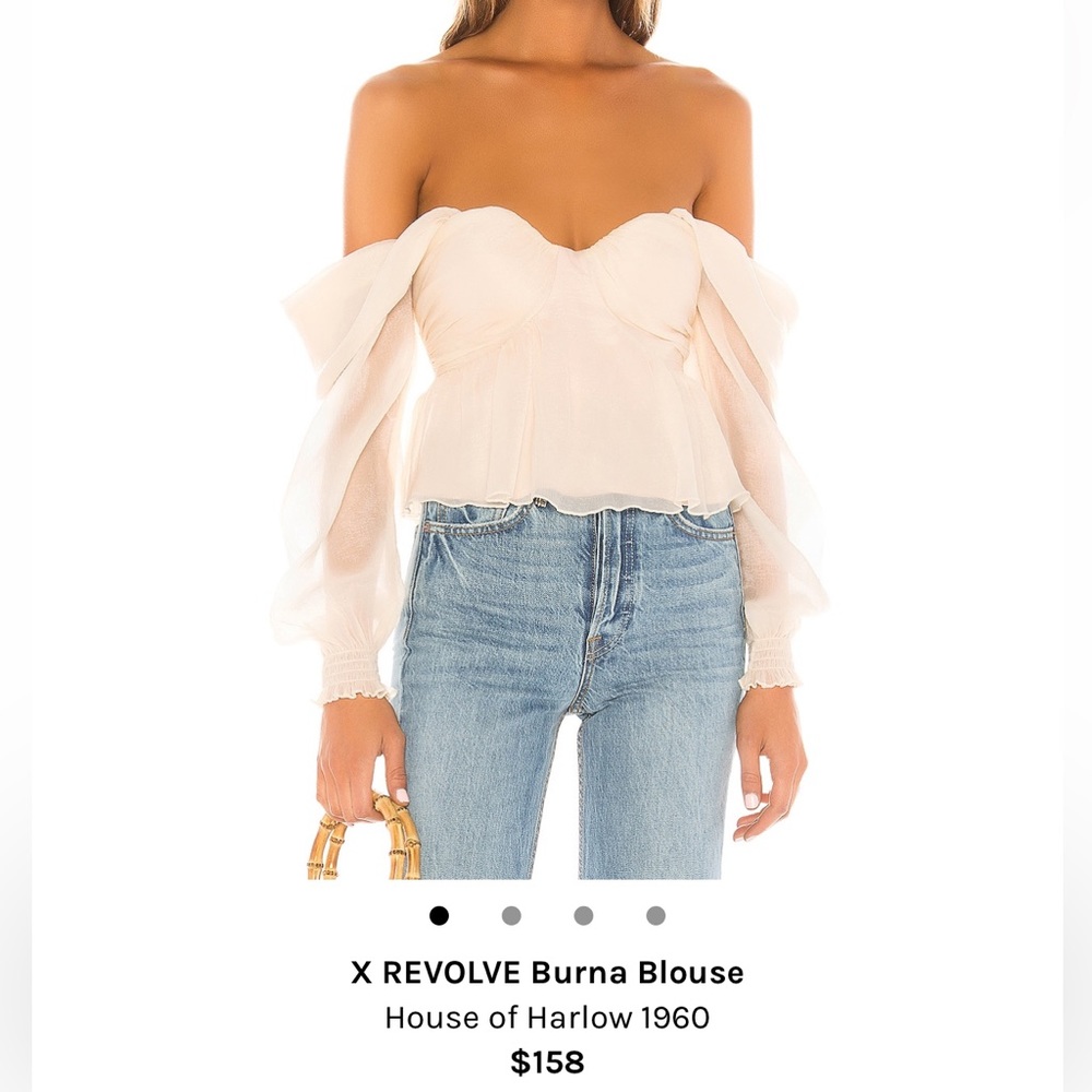 HOUSE OF HARLOW 1960 x REVOLVE BURNA BLOUSE / CREAM / SMALL / NEW WITH TAGS!